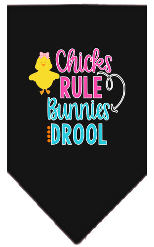 Chicks Rule Screen Print Bandana Black Small